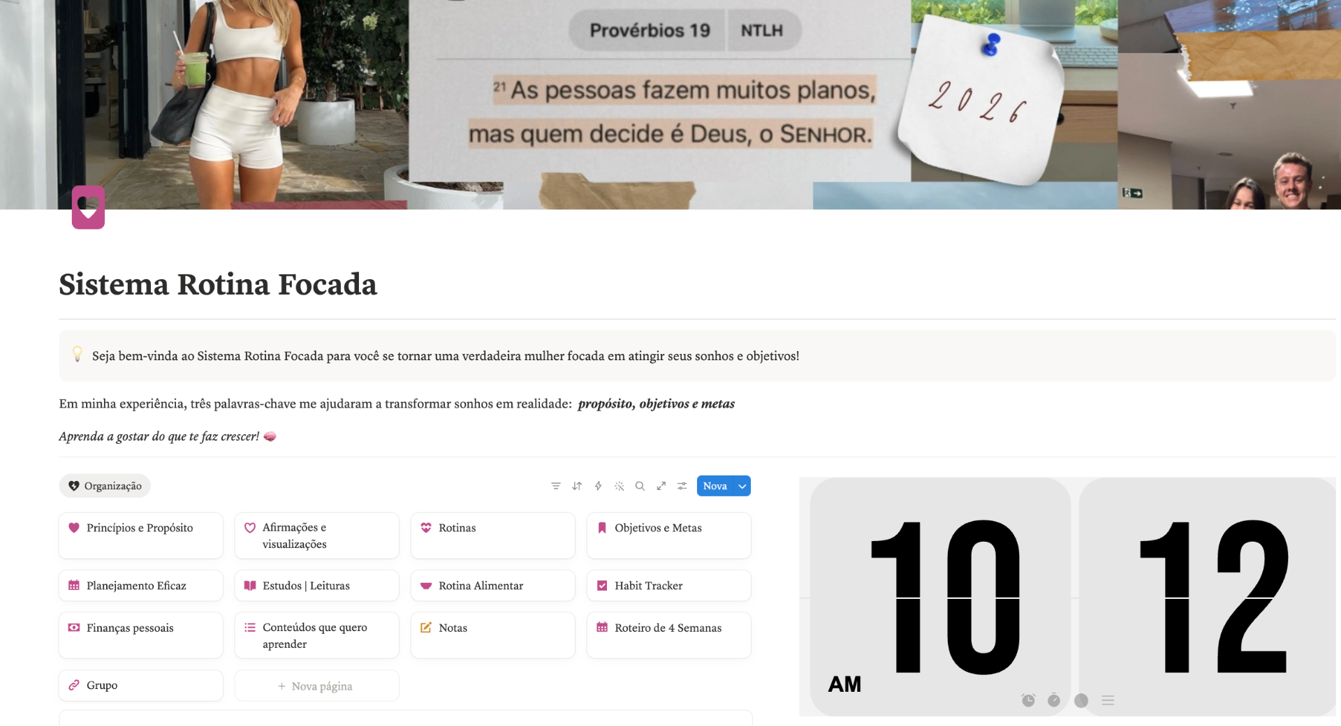 Sistema Rotina Focada — visão geral do Notion